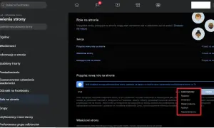 Chcesz wiedzieć, jak przestać zarządzać stroną na FB? Na ekranie widzisz opcje zarządzania rolami na stronie, w tym możliwość dodania lub usunięcia administratora.