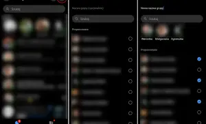 Jak stworzyć grupę na Messengerze? Ekran pokazuje proces tworzenia nowej grupy: wybieranie uczestników i nadawanie nazwy.