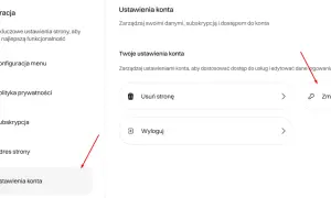 Ustawienia konta, aby zmienić hasło w Messengerze. Kliknij "Zmiana hasła" w sekcji "Twoje ustawienia konta".