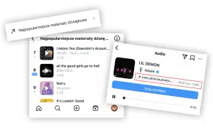 Zobacz, jak popularne dźwięki na Instagramie zdobywają nowych obserwatorów. Utwór "LIL DEMON" z 16,9 tys. rolek.