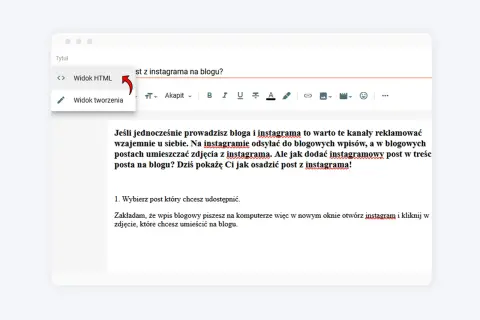 Jak dodać post z Instagrama do posta na blogu? Poradnik krok po kroku.