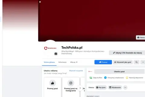 Czerwona strzałka wskazuje na "Ustawienia" na Facebooku, gdzie można rozwiązać problem, dlaczego nie mogę polubić strony na FB.