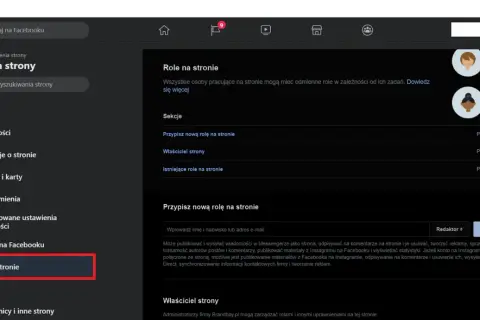 Ustawienia strony Facebook: "Role na stronie" - jak przestać być administratorem strony.
