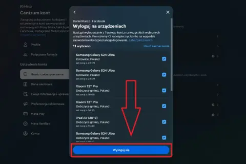 Jak wylogować się ze wszystkich urządzeń na FB? Zobacz listę aktywnych sesji i kliknij "Wyloguj się", aby zabezpieczyć konto.