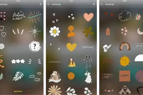 Szukasz jak dodać gif na Instagramie? Zobacz te naklejki: serduszka, kwiatki, napisy i rysunki.
