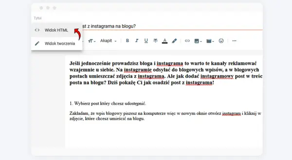Jak dodać post z Instagrama do posta na blogu? Poradnik krok po kroku.