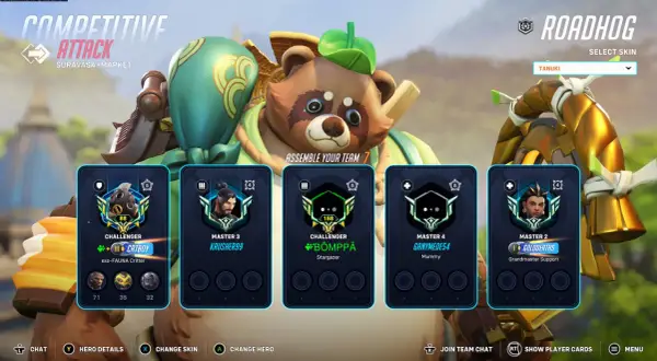 Gracze w grze "Overwatch" czekają na mecz. Jeden z nich ma fajny nick do gry: "CATBOY".