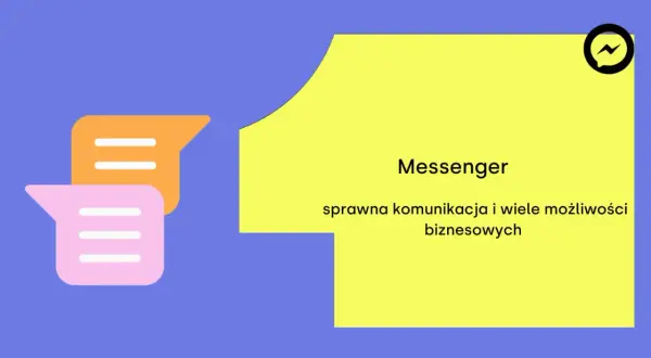 Ikony czatu i tekst "Messenger" na żółtym tle. Dowiedz się, jak usunąć pamięć podręczną Messenger, by usprawnić komunikację.