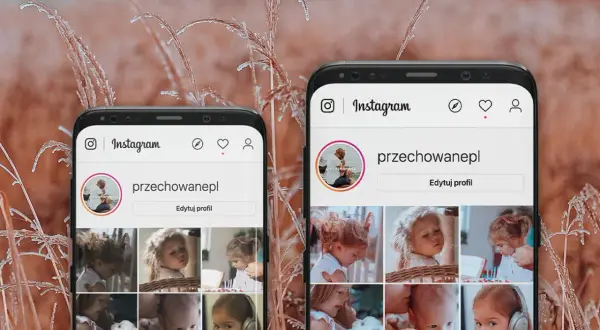 Dwa telefony z profilem Instagram. Dowiedz się, jak publikować gify na Instagramie, by ożywić swoje posty!