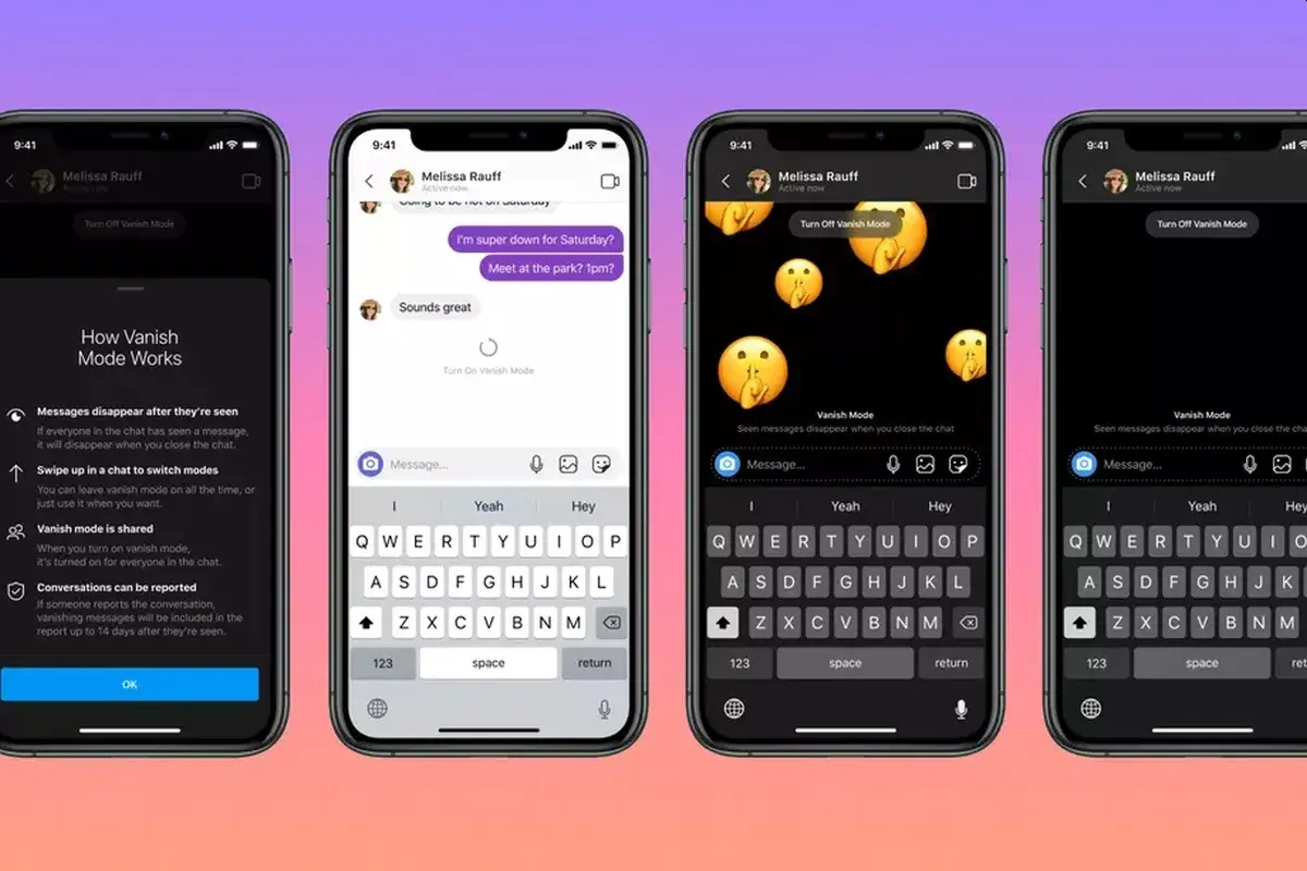 Jak wyłączyć znikające wiadomości Messenger? Ekran pokazuje, jak włączyć tryb znikania, który sprawia, że wiadomości znikają po przeczytaniu.