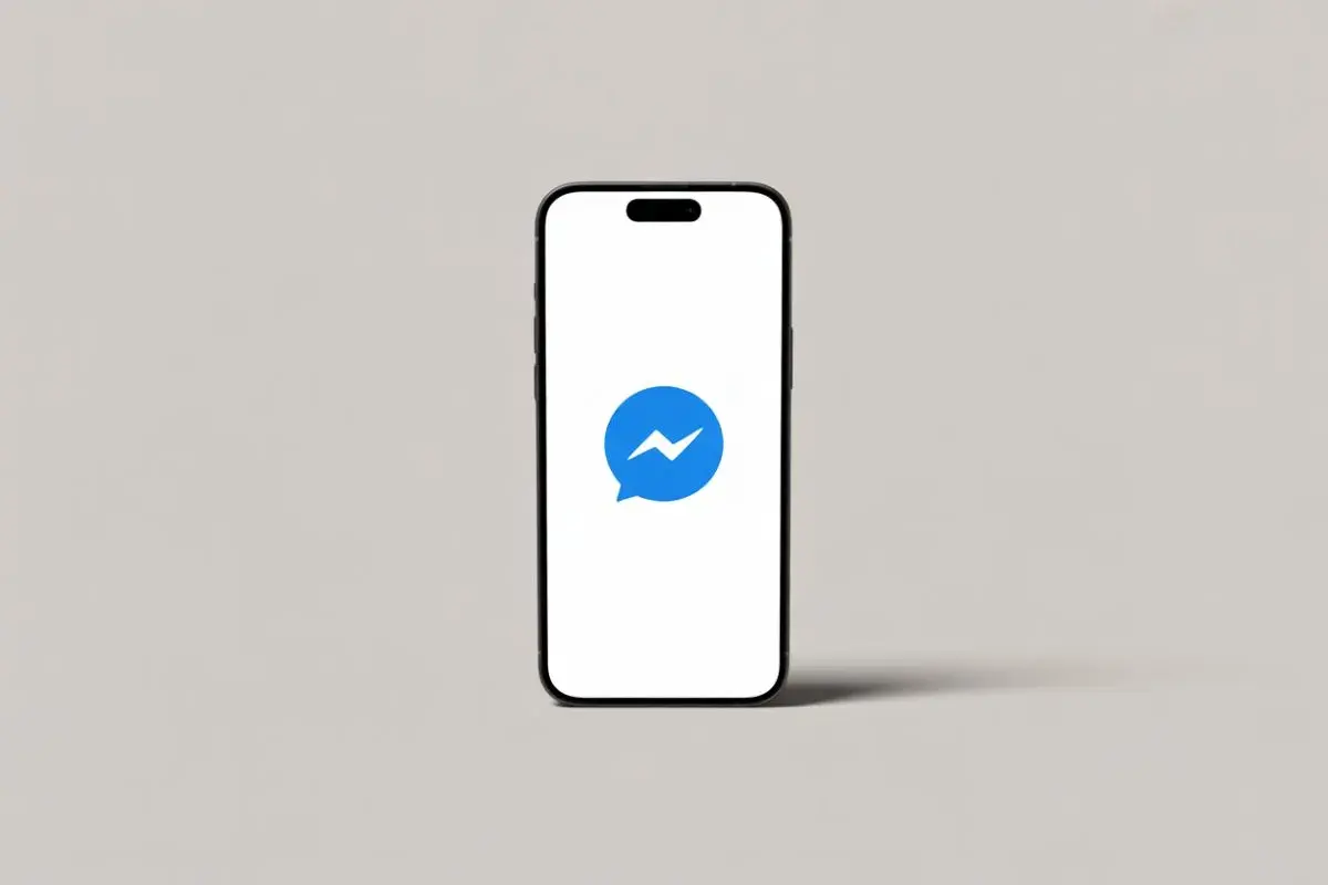Telefon z ikoną Messengera. Dowiedz się, jak wyłączyć aktywność na Messengerze i Facebooku, by zyskać prywatność.