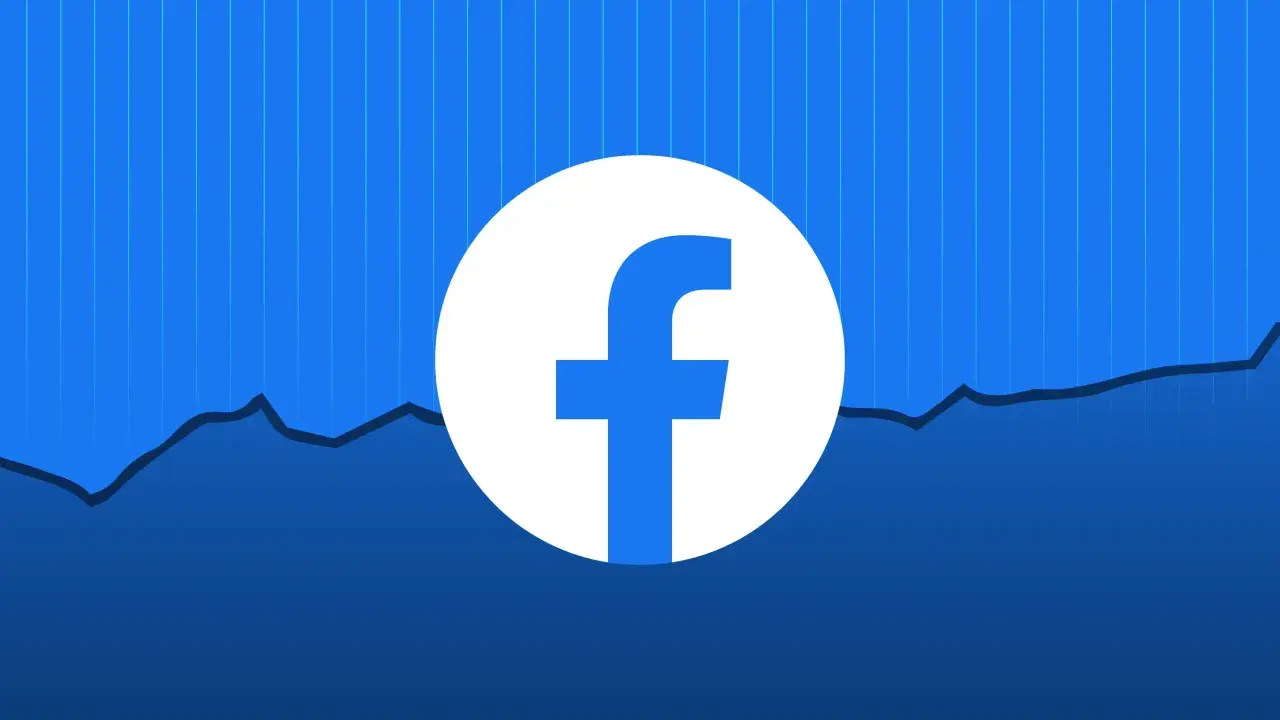 Ikona Facebooka na tle wykresu. Dowiedz się, jak zawiesić konto na FB, gdy potrzebujesz przerwy od mediów społecznościowych.