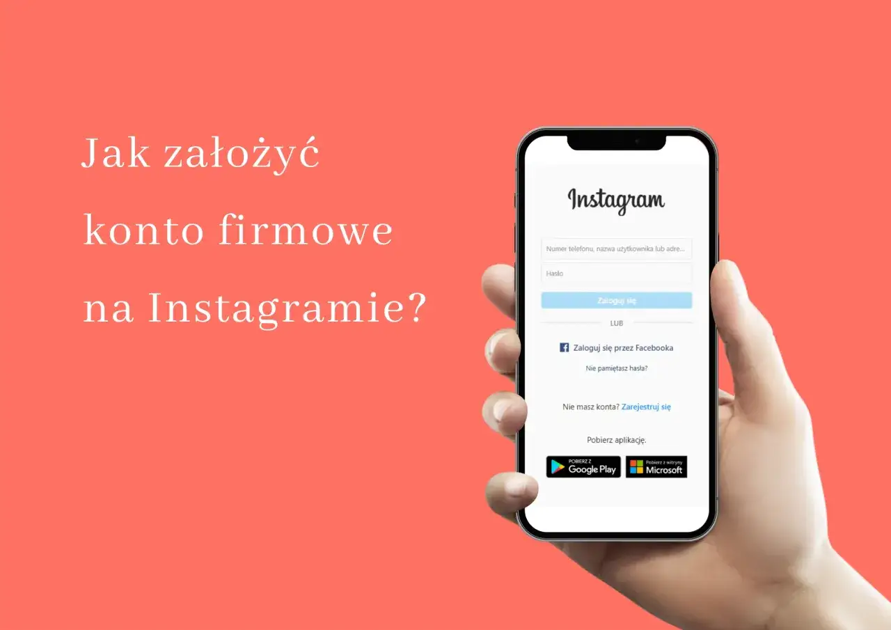 Jak zarejestrować się na Instagramie? Na ekranie telefonu widzisz formularz logowania i opcję rejestracji.