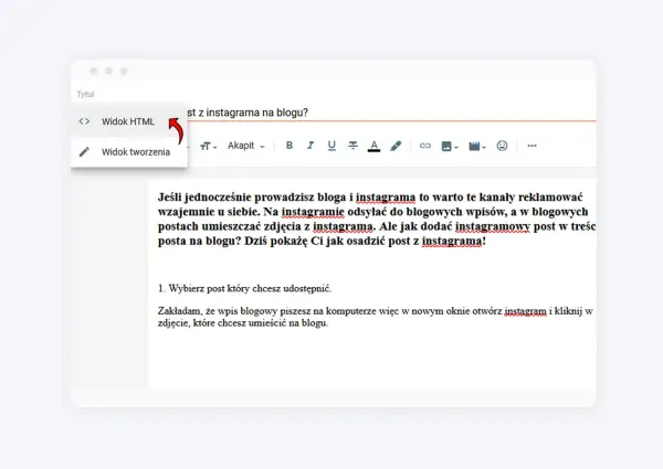 Jak dodać post z Instagrama do posta na blogu? Poradnik krok po kroku.