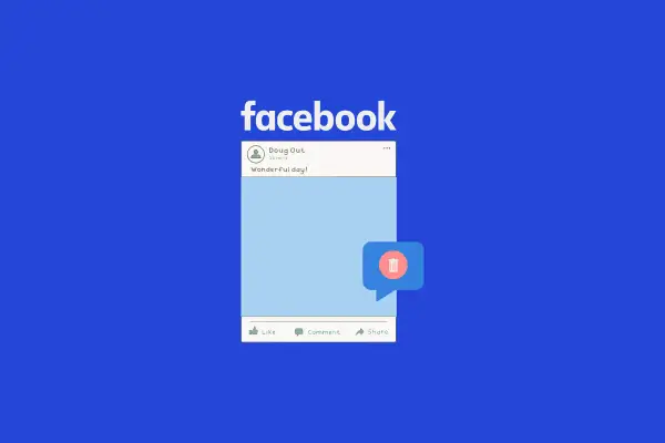 Ikona kosza na śmieci w dymku sugeruje, jak przywrócić komentarze na Facebooku po ich usunięciu.